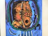 painting of a fish in a bowl with a starfish on it