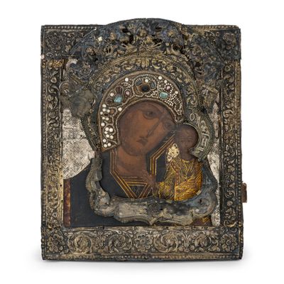une icône représentant la Vierge et l'enfant Jésus