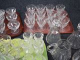 a lot of empty glasses on the table