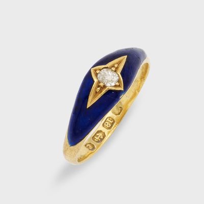 une bague en diamant et lapis-lazuli, signée Cartier