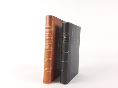 two books sitting on top of each other on a white surface