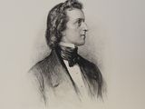 a black and white drawing of a man in a tuxedo
