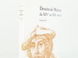 a book with a drawing of a man wearing a hat