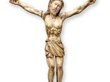 statue de Jésus sur la croix sur fond blanc