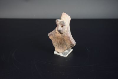 une petite figurine représentant un oiseau posée sur une table noire