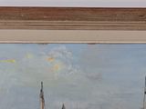a picture of a painting of boats in the water