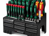 many different types of screwdrivers in the holder