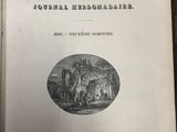 the front cover of a book with a drawing of a castle