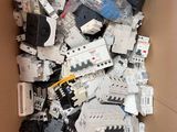 a cardboard box full of electronic components in it