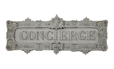 an image of a concrete sign that says concierge on it