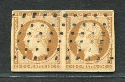 FRANCE - n° 9 - 10c bistre REPUBLIQUE, NAPOLEON III tête nue…