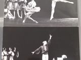 three black and white photographs of a ballerina and dancers