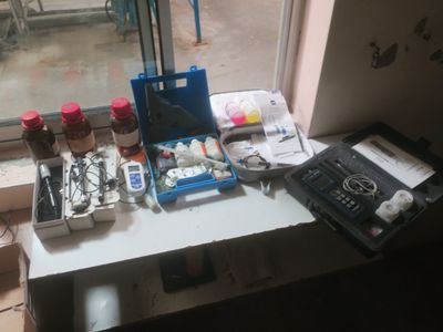 a table with a lot of things on it
