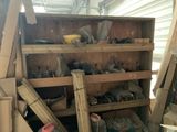 a shelf full of tools in a garage