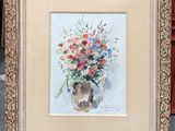 une image d'un tableau représentant un vase contenant des fleurs