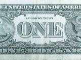 the back of a one dollar bill with an eagle on it
