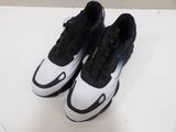 black and white nike air max sneakers on a white surface