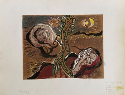 an image of a painting of a man and a woman in a field