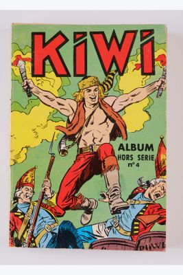 la couverture du magazine Kiwi, sur laquelle figure un homme tenant une épée à la main
