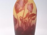 un vase contenant des fleurs, sur fond blanc