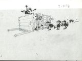 dessin humoristique représentant un homme dans un train en compagnie d'un groupe d'animaux