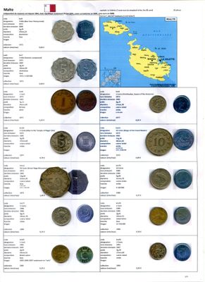 MALTE. Lot de 15 monnaies différentes (XXe siècle).