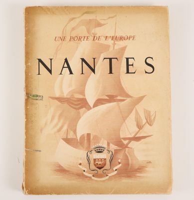 an old book with a picture of a ship on it