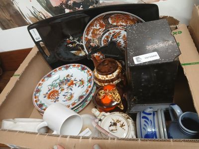 a box full of assorted items sitting on the floor