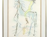 tableau représentant une femme à cheval, avec un cheval en arrière-plan