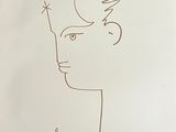 un dessin représentant un oiseau avec une étoile sur la tête