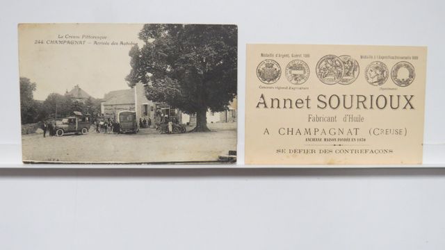 Champagnat : Arrivée des Autobus. B.E. + Carton publicitaire Anne...