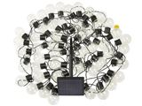 a solar powered string of lights on a white background