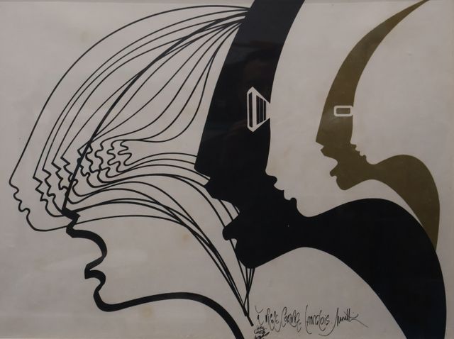 Raymond MORETTI (1932-2005), « Profils ». Lithographie. Signée en...