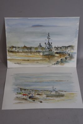 Christian MITARD (XXe) "Le Colbert - Bordeaux" deux aquarell… - Photo 1