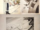 croquis représentant un homme en uniforme militaire et une femme en robe