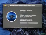 the macos catalina menu on a computer screen with a mountain in the background