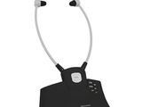a close up of a black and white device on a white background