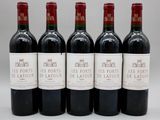 six bouteilles de vin rouge sont alignées