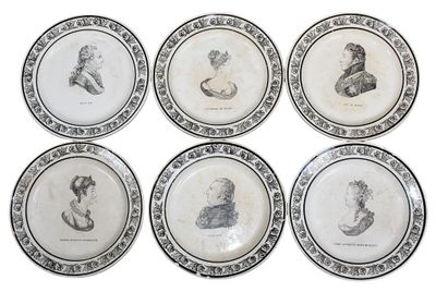 CHOISY, P&H, début XIXème - Suite de 6 ASSIETTES en faïence … - Photo 1