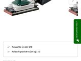 a screenshot of a product page with a picture of a sander and a sander