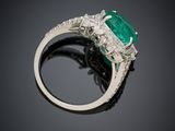 an emerald and diamond ring