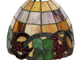 an image of a stained glass lamp shade with grapes on it
