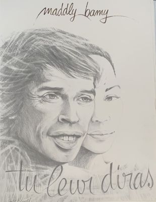 un dessin représentant un homme et une femme sur la couverture d'un livre