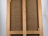 an image of a tall wooden cabinet with a glass door