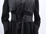 vintage black silk dress with long sleeves and a belt
