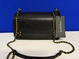Sac à bandoulière Michael Korsh en cuir noir avec bandoulière en chaîne