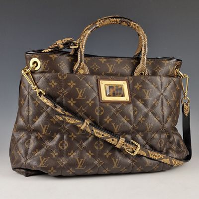 Sac à main Louis Vuitton en cuir marron à motif Monogram, avec finitions dorées