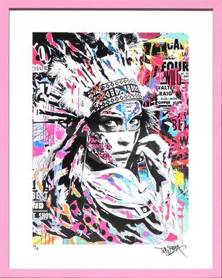 an image of a painting of a woman wearing a headdress