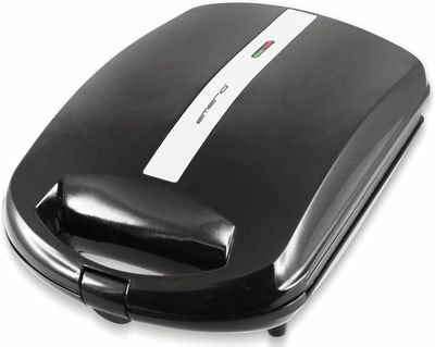 a close up of a toaster on a white surface with a white background