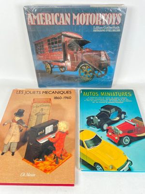 three books about american automobiles, including a model car and a model car